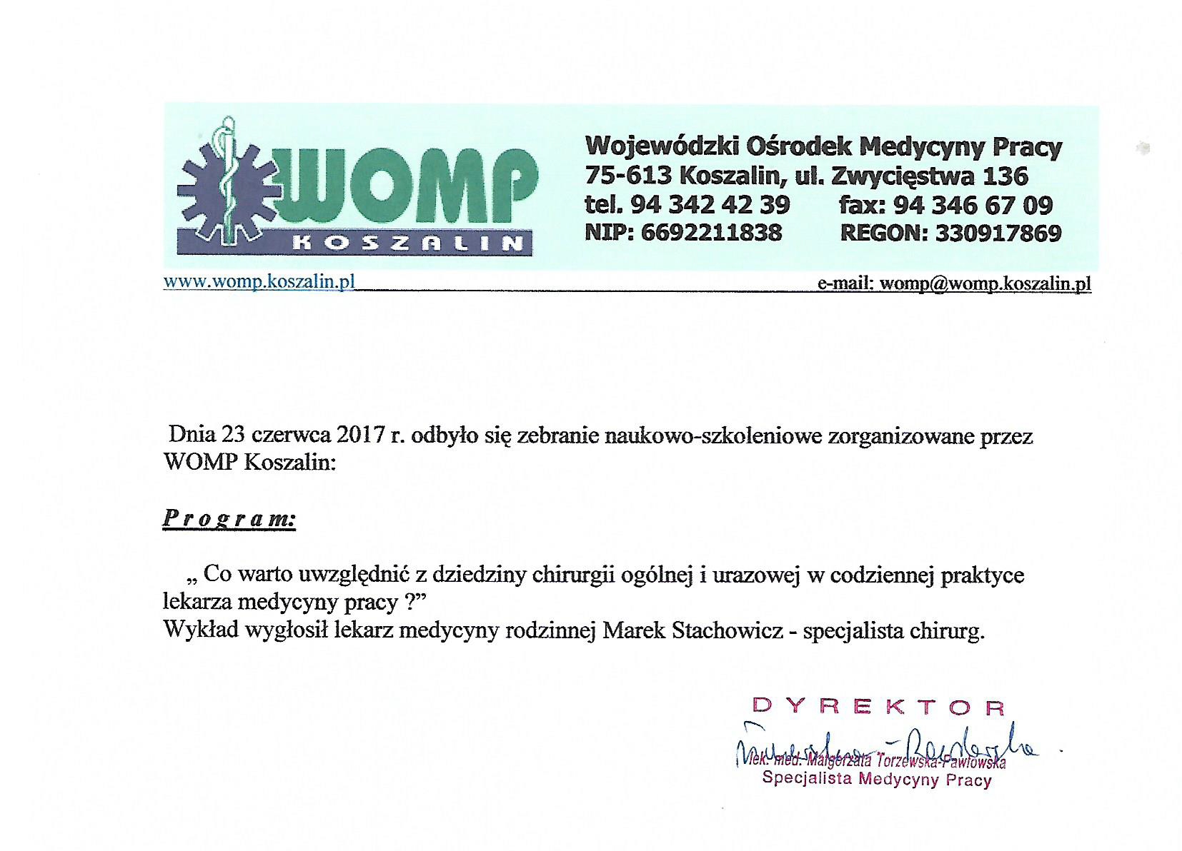 Odbyte szkolenie 23-06-2017